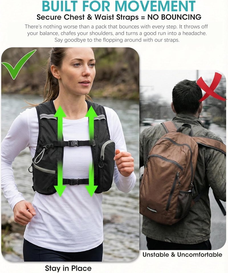 VPBAGE Store Foldable Small Hiking Backpack with 3 Strap Pockets – Lightweight 300D Spill-proof Daypack for Men Women – Packable Small Travel Backpack with Chest Strap & Trekking Pole Holder – Durable Outdoor Bag - Image 3